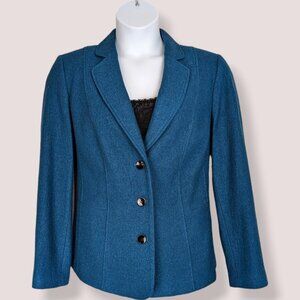 Laura Plus Blue-Green Wool Blend Blazer